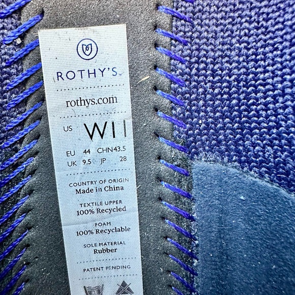 Rothy’s The Flat Round Toe Maritime Navy Slip On Knit Size 11 Ballet - Picture 2 of 12